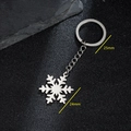 Porte-clés minimaliste flocon de neige en acier inoxydable sur fond noir industriel - Style Flocon de Neige Argent (136)