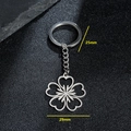 Portachiavi in acciaio inossidabile a forma di fiore di ciliegio con petali a cuore - Stile Ciliegio in Fiore (127)