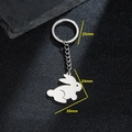 Cute stainless steel rabbit keychain for bags with 25mm ring and 30mm bunny charm - Silhouette Rabbit (019)