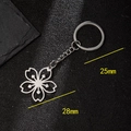 Porte-clés en acier inoxydable avec pendentif cerisier sakura et breloque de 28mm - Sakura Creux (195)
