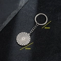 Porte-clés en acier inoxydable avec pendentif spirale de 27mm et anneau de 25mm - Style de Vortex en Spirale (131)