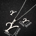 Silver stainless steel set with letter Y pendant and stud earrings on black background - Letter Y Silver Color