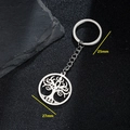 Detail view of a Tree of Life keychain in stainless steel with 25mm ring and 27mm pendant - Tree of Life (086)