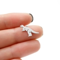 5pcs small stainless steel Tyrannosaurus dinosaur pendant charms for DIY jewelry making - Silhouette Tyrannosaurus Style (563) / 5 Pieces / Steel