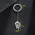 Melting emoji pendant keychain in silver stainless steel with detailed dimensions - Melting Face Fluid Style (155)