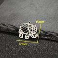 17x15mm Böhmischer Elefanten-Anhänger aus Edelstahl mit Hohlmuster für DIY-Schmuck - Elefant-Stahl