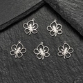 Set di 5 ciondoli a fiore traforati in acciaio inossidabile per gioielli fai da te - 611 Petalo(611) / 20mm / Color Acciaio