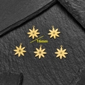 Lot de 5 breloques fleurs évidées dorées de 16mm en acier pour création de bijoux - Style Floral Étoilé (629) / 5 Pièces / Or