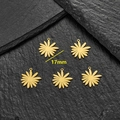 Set of 5 gold stainless steel 17mm daisy pendants for DIY jewelry making - Sun Flower Style (614) / 5 Pieces/Pack (17mm) / Gold
