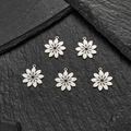 Set of 5 minimalist silver stainless steel flower charms for DIY jewelry making - Hollow Flower Style (615) / 5 Pieces / Steel