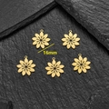 Set of five 16mm gold hollow flower charms in stainless steel for DIY jewelry making - Hollow Flower Style (615) / 5 Pieces/Pack (16mm) / Gold