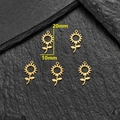 5pcs set of 18K gold plated stainless steel sunflower pendants on a black slate background - Sunflower Style (626) / 5 Pieces / Gold