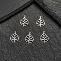 Set de 5 colgantes de hoja hueca de acero inoxidable para la creación de joyas - Color Acero