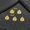 5pcs golden hollow palm leaf stainless steel pendants with dimensions 19mm by 12mm - Monstera Leaf Style (627) / 5 Pieces / Gold