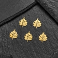 Set de 5 colgantes de hojas de monstera doradas en acero inoxidable con acabado cepillado - 5 Piezas/Bolsa / Dorado