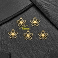 Pendentifs fleurs de cerisier en acier inoxydable plaqué or 18 carats taille 18mm - Style Cerisier Ajouré (630) / 5 Pièces / Or