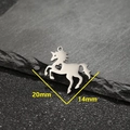 Polished stainless steel unicorn pendant with hollow heart detail, 20mm charm charm - Unicorn Shape (487) / Steel