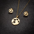 Set di gioielli in acciaio inossidabile dorato con collana a ciondolo e orecchini a calcio - Set Collana e Orecchini Calcio / Oro