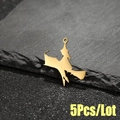 Set of five gold stainless steel pendants shaped like Massachusetts state silhouettes - 5 Pieces / Gold