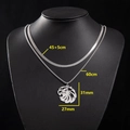 Collier double épaisseur en acier inoxydable avec pendentif aigle, 45cm et 60cm - Chaîne Serpent (45+5) + Chaîne Box 60