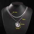 Collier double rang en acier inoxydable argenté avec chaîne serpent et pendentif aigle - Chaîne Serpent (50+5) + Chaîne Box 60