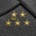 Set di 5 ciondoli floreali traforati da 17mm in finitura dorata di alta qualità - 612 Fiore a Cinque Petali(612) / 17mm / Oro