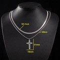 Gothic double layer necklace with flat snake chain and cross pendant for men - Snake Chain (50+5cm) + Box Chain (60cm)