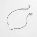 Pulsera de corazón de acero inoxidable chapado en oro de 18K para mujer regalo - Color Acero