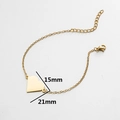 Pulsera minimalista con colgante de corazón chapada en oro de 18K de 15mm x 21mm - Dorado