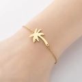 Bracciale minimalista con ciondolo a palma dorata per donna, perfetto per la spiaggia - Oro