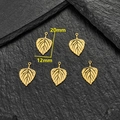 5er-Set Blatt-Anhänger aus Edelstahl in Gold für die DIY-Schmuckherstellung - Geädertes Blatt (616) / 616 Gold