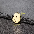 Cute cartoon cat pendant in matte gold finish with 17mm x 11mm dimensions for DIY jewelry - Sitting Cat Style (570) / 5 Pieces / Gold