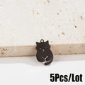 5Pcs/lot cute cartoon black cat pendants in matte stainless steel for DIY jewelry making - Sitting Cat Style (570) / 5 Pieces / Black