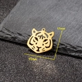 Golden stainless steel tiger head hollow pendant with 17mm size detail for DIY jewelry - Tiger Head Style (564) / 5 Pieces / Gold