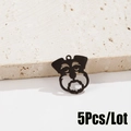 Set di 5 ciondoli a forma di cane schnauzer in acciaio inossidabile nero per gioielli - Stile Schnauzer (552) (Solo ciondolo) / Nero
