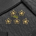 Set di 5 ciondoli a fiore cavo dorati per gioielli fai-da-te, pendenti 17mm in acciaio inox - 632 Stile Petalo Cavo Oro