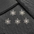 Pack de 5 colgantes de flores en espiral huecas en plata y acero para joyería DIY - Flor de remolino calada (621 Acero) / Color Acero