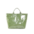 Waterproof green Tyvek tote bag with transparent PVC layer and TOTE BAG print - Green