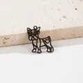 Ciondolo cane bulldog francese in acciaio inossidabile nero minimalista lotto da 5 pezzi - Stile Bulldog Francese (558) / 5 Pezzi / Nero