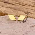 Gepolijste gouden roestvrijstalen geometrische ruit oorknopjes van 10mm bij 6mm - Vierhoek Goud