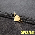 Golden winged silhouette pendant in brushed stainless steel for DIY jewelry 5Pcs/Lot - Gold