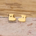 Chic 2025 Christmas boot stud earrings with star cutout in gold-plated metal - Star Christmas Sock Style (887) / Gold
