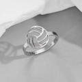Anello regolabile in acciaio inossidabile con design a pallavolo circolare traforato - Pallavolo Color Acciaio