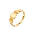 Anello aperto in acciaio inossidabile dorato con design a cerchi a onda minimalista - Rotondo Oro