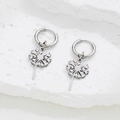 Minimalist stainless steel dandelion hoop earrings with a sleek silver finish for women - Dandelion Silver