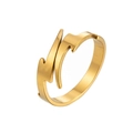Minimalist gold nail wrap open ring with brushed metal finish for a vintage look - Lightning Nail / Gold