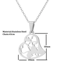 Roestvrijstalen holle hartvormige hanger ketting met 45cm ketting in zilveren afwerking - Staalkleur