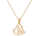 18K vergulde roestvrijstalen ketting met holle hartvormige hanger voor dames - Goud