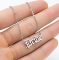 Zilveren roestvrijstalen ketting met Bride-hanger in gotische stijl voor dames - BRIDE Letter Stijl / Staalkleur