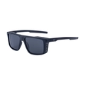 Men's square polarized sunglasses with matte black frames and side shields for sports - Matte Black Frame Gray Lens (C1)